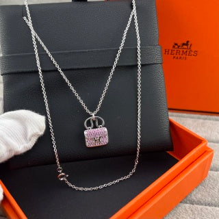 Hermès Kelly Mini Pavé Crystal Lock Necklace
