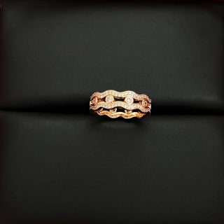 Hermès Éclat Pavé Wave Band Ring