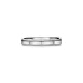 Tiffany narrow square-shaped ring with beaded edges, without diamonds