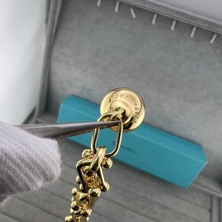 Tiffany Double-Layer Bracelet with Large Spheres, Lock Charm, and Double-U Horseshoe Links