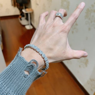 Bvlgari White Gold Crystal Tennis Bracelet – Elegant Luxury Jewelry