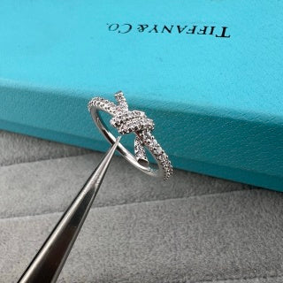Tiffany Half-Pavé Diamond Knot Ring