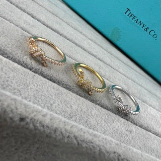 Tiffany Half-Pavé Diamond Knot Ring