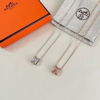 Hermès Mini Kelly Lock Pavé Pendant Necklace