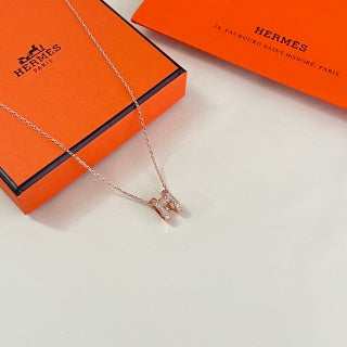 Hermès Mini Kelly Lock Pavé Pendant Necklace
