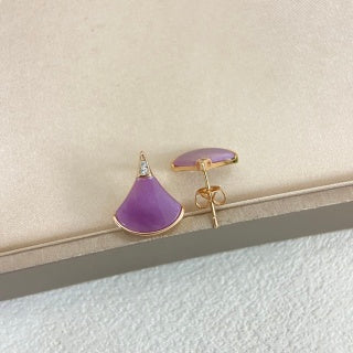 Bvlgari Pink Purple Fan Crystal Earrings – Elegant Luxury Jewelry