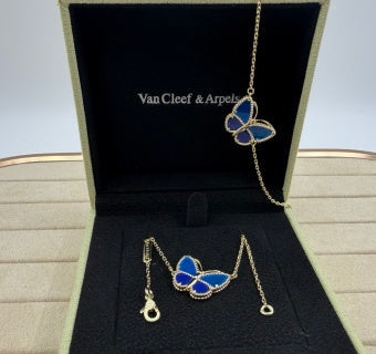 Van Cleef & Arpels Sapphire Butterfly Pendant Necklace