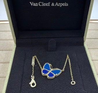 Van Cleef & Arpels Sapphire Butterfly Pendant Necklace
