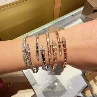 Bvlgari Geometric Crystal Cuff Bracelet – Elegant Luxury Jewelry