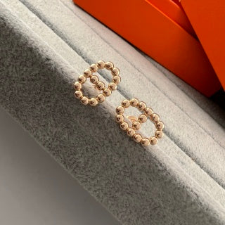 Hermès Éclat Pavé Circle Link Stud Earrings