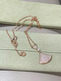 Bvlgari Rose Gold Crystal Fan Pendant Necklace – Elegant Luxury Jewelry