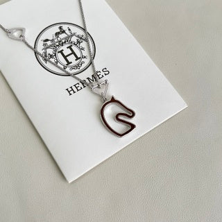 Hermès Mini Pop H Silver Enamel Pendant Necklace