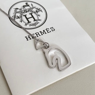 Hermès Mini Pop H Silver Enamel Pendant Necklace