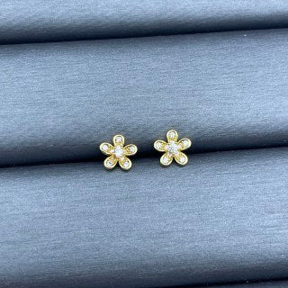 Van Cleef & Arpels Diamond Bloom Clover Stud Earrings