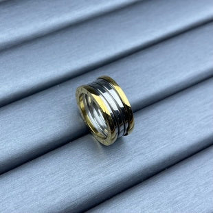 Bvlgari Two-Tone Spiral Band Ring – Elegant Luxury Jewelry