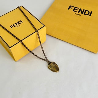 Fendi Varello FF Shield Pendant Necklace
