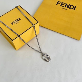Fendi Varello FF Shield Pendant Necklace