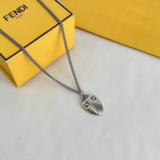 Fendi Varello FF Shield Pendant Necklace