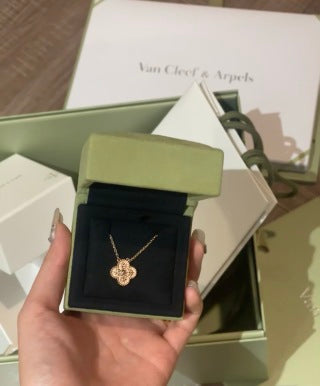 Van Cleef & Arpels Rose Gold Alhambra Floral Necklace