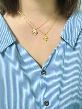 Van Cleef & Arpels Rose Gold Alhambra Floral Necklace