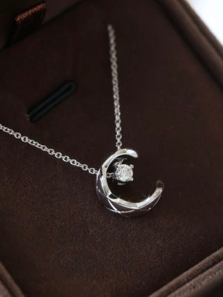 CHANEL Lunara Crescent Moon Pendant Necklace