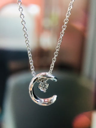 CHANEL Lunara Crescent Moon Pendant Necklace