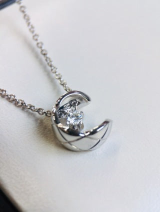 CHANEL Lunara Crescent Moon Pendant Necklace