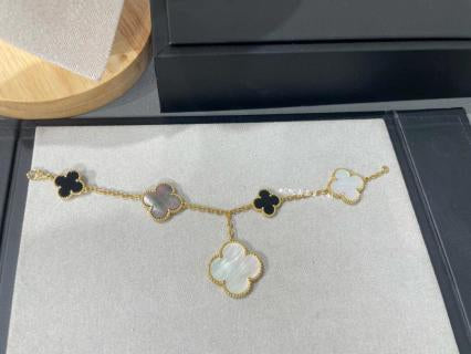 Van Cleef & Arpels Dual Tone Alhambra Five Motifs Bracelet