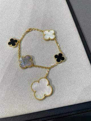 Van Cleef & Arpels Dual Tone Alhambra Five Motifs Bracelet