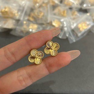 Van Cleef & Arpels Golden Petal Alhambra Clip-On Earrings