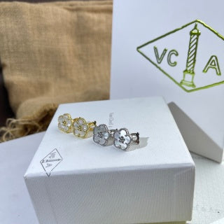 Van Cleef & Arpels Alhambra Blossom Mother of Pearl Stud Earrings