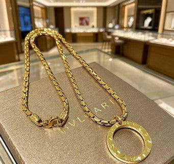 Bvlgari Gold Circle Pendant Necklace – Elegant Luxury Jewelry