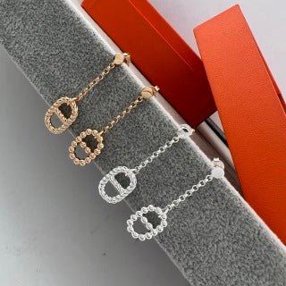 Hermès Éclat Pavé Loop Drop Earrings