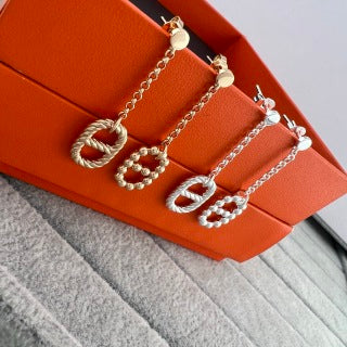Hermès Éclat Pavé Loop Drop Earrings