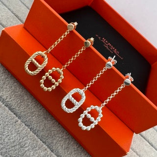Hermès Éclat Pavé Loop Drop Earrings