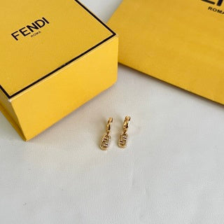 Fendi Aurevia FF Mini Charm Drop Earrings