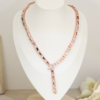 Bvlgari Geometric Link Crystal Necklace – Elegant Luxury Jewelry