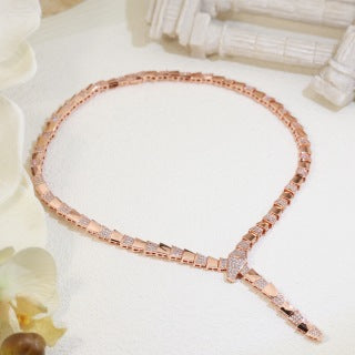 Bvlgari Geometric Link Crystal Necklace – Elegant Luxury Jewelry