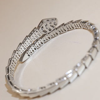 Bvlgari Geometric Link Crystal Bracelet – Elegant Luxury Jewelry