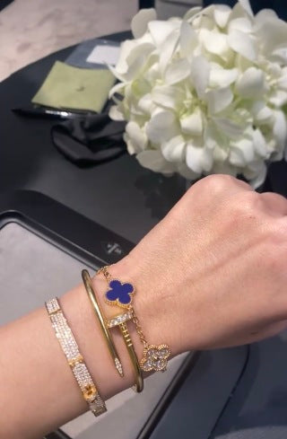 Van Cleef & Arpels Alhambra 5-motif bracelet in lapis lazuli and diamonds