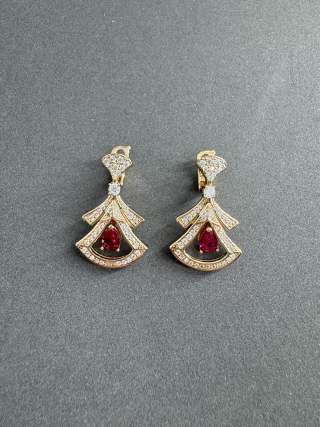 Bvlgari Ruby Fan Drop Earrings – Elegant Luxury Jewelry