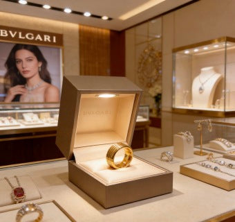 Bvlgari Gold Multi-Layer Band Ring – Elegant Luxury Jewelry