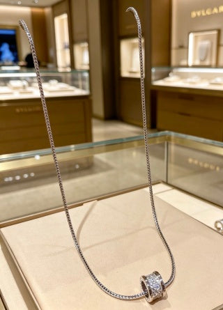 Bvlgari Crystal Geometric Pendant Necklace – Elegant Luxury Jewelry