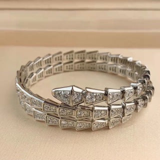 Bvlgari Pavé Geometric Cuff Bracelet – Elegant Luxury Jewelry