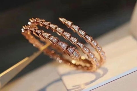 Bvlgari Pavé Geometric Cuff Bracelet – Elegant Luxury Jewelry