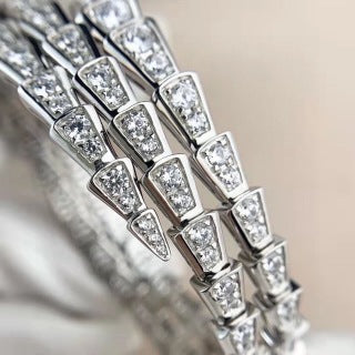 Bvlgari Pavé Geometric Cuff Bracelet – Elegant Luxury Jewelry