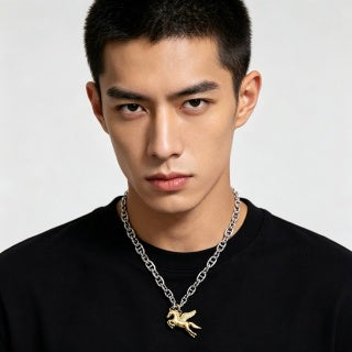 Hermès Pegasus Horse Charm Chain Necklace