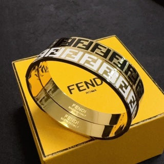Fendi Vario FF Enamel Logo Bangle Bracelet