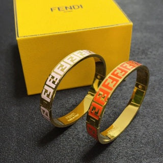 Fendi Vario FF Enamel Logo Bangle Bracelet