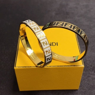 Fendi Vario FF Enamel Logo Bangle Bracelet